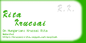 rita krucsai business card